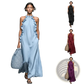 Ruffled Halter Neck Open Back Maxi Resort Dress