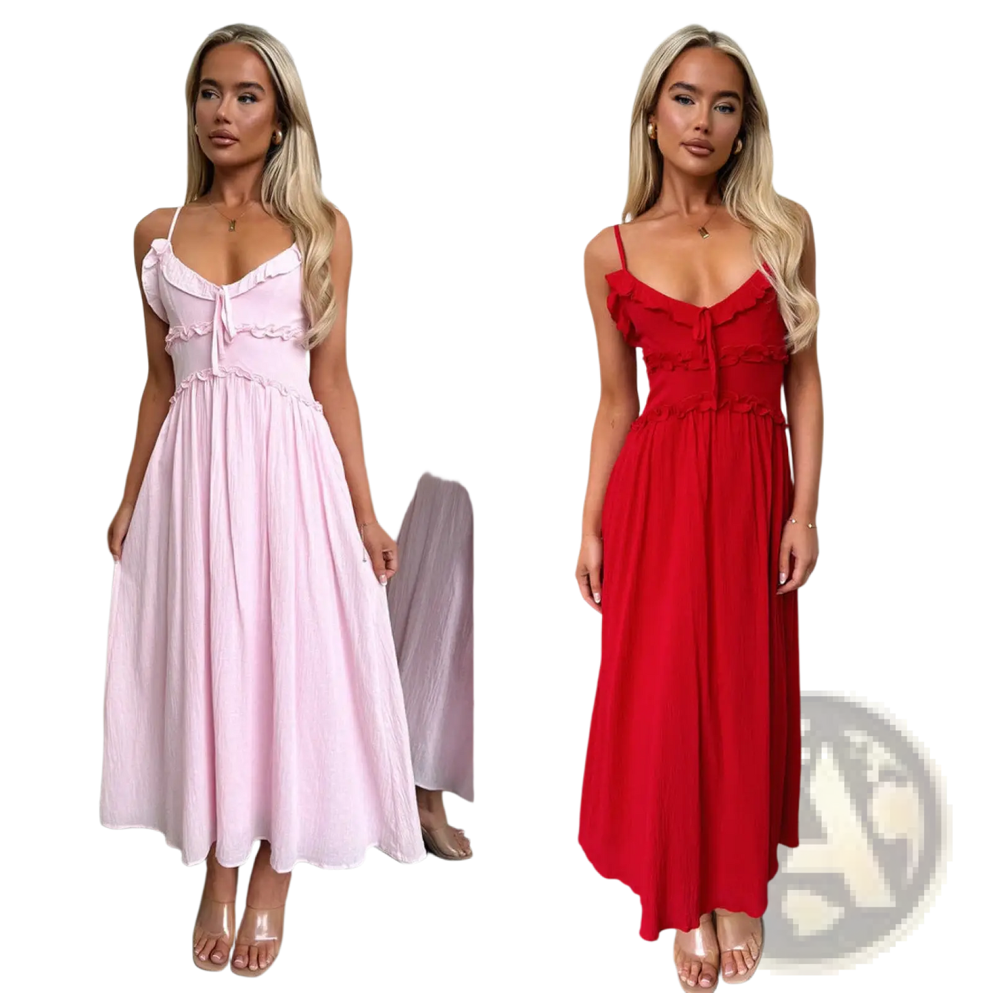 Ruffled Sleeveless Flowing Maxi Vacation Dress
