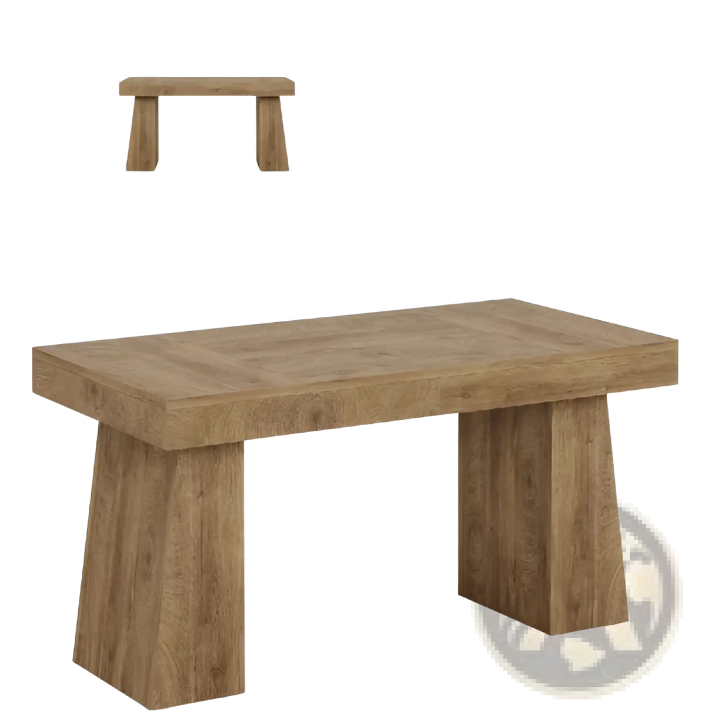 Rustic Wooden Desk with Natural Finish and Sturdy Legs