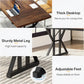 Rustic Wooden Office Desk with Black Metal x Legs