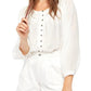 Blusa camponesa de algodão Cool Meadow feminina Free People, branca, tamanho grande