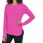 Blusa feminina de manga comprida mesclada Ideology, roxa, tamanho pequeno