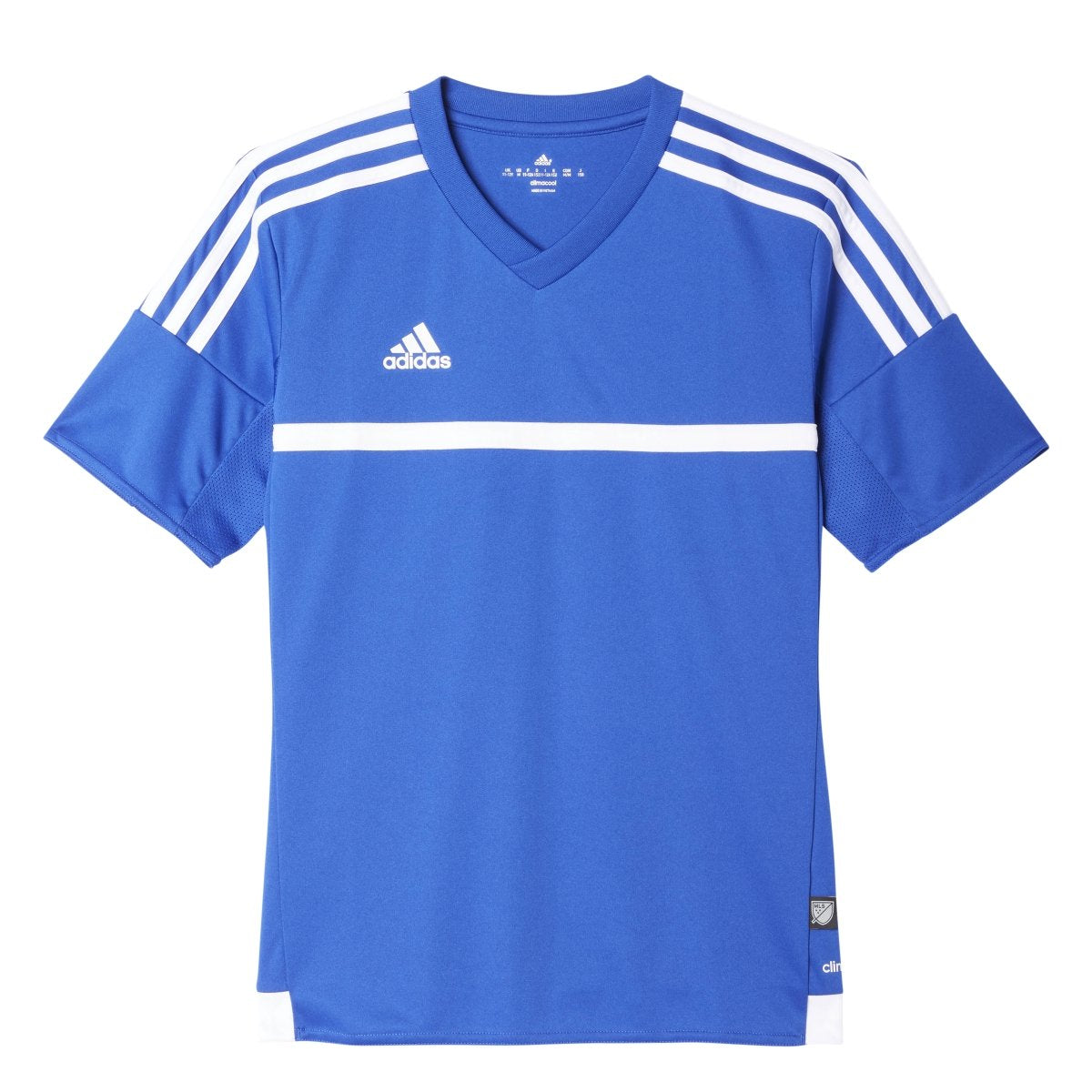 Camiseta Adidas MLS 15 Match Jersey para meninos, azul, tamanho juvenil