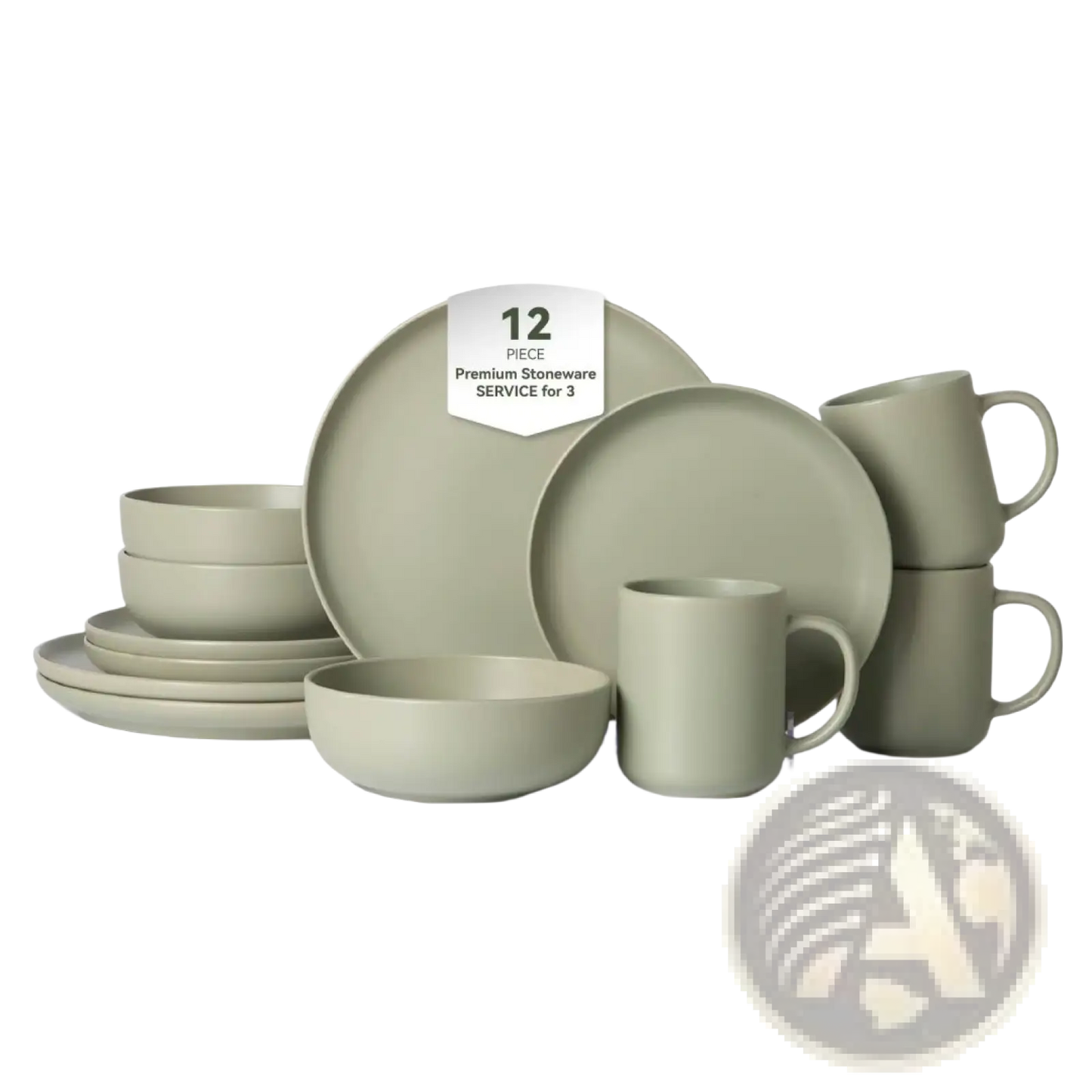 12-Piece Stoneware Dinnerware Sets With Mugs  Microwave & Dishwasher Safe  Non-Toxic Dinner Plates Bowls Set   Stackable Matte Glaze Kitchenware For 3