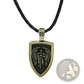 Saint Michael Archangel Shield Pendant on Braided Cord Necklace