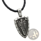 Saint Michael Archangel Shield Pendant on Braided Cord Necklace