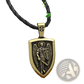 Saint Michael Archangel Shield Pendant on Braided Cord Necklace
