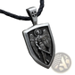 Saint Michael Archangel Shield Pendant on Braided Cord Necklace