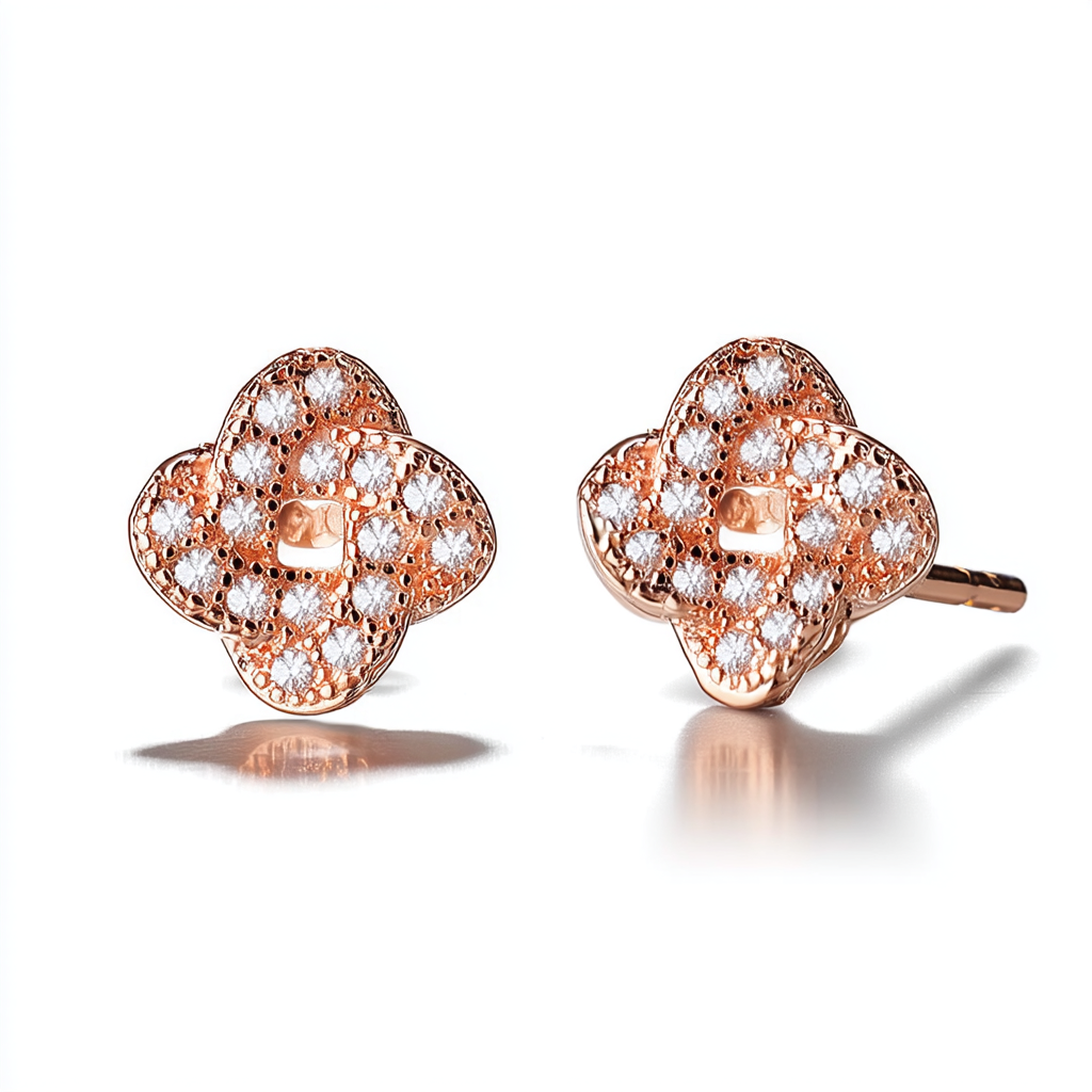 Brincos de pino com nó incrustado em prata esterlina e cristais Swarovski