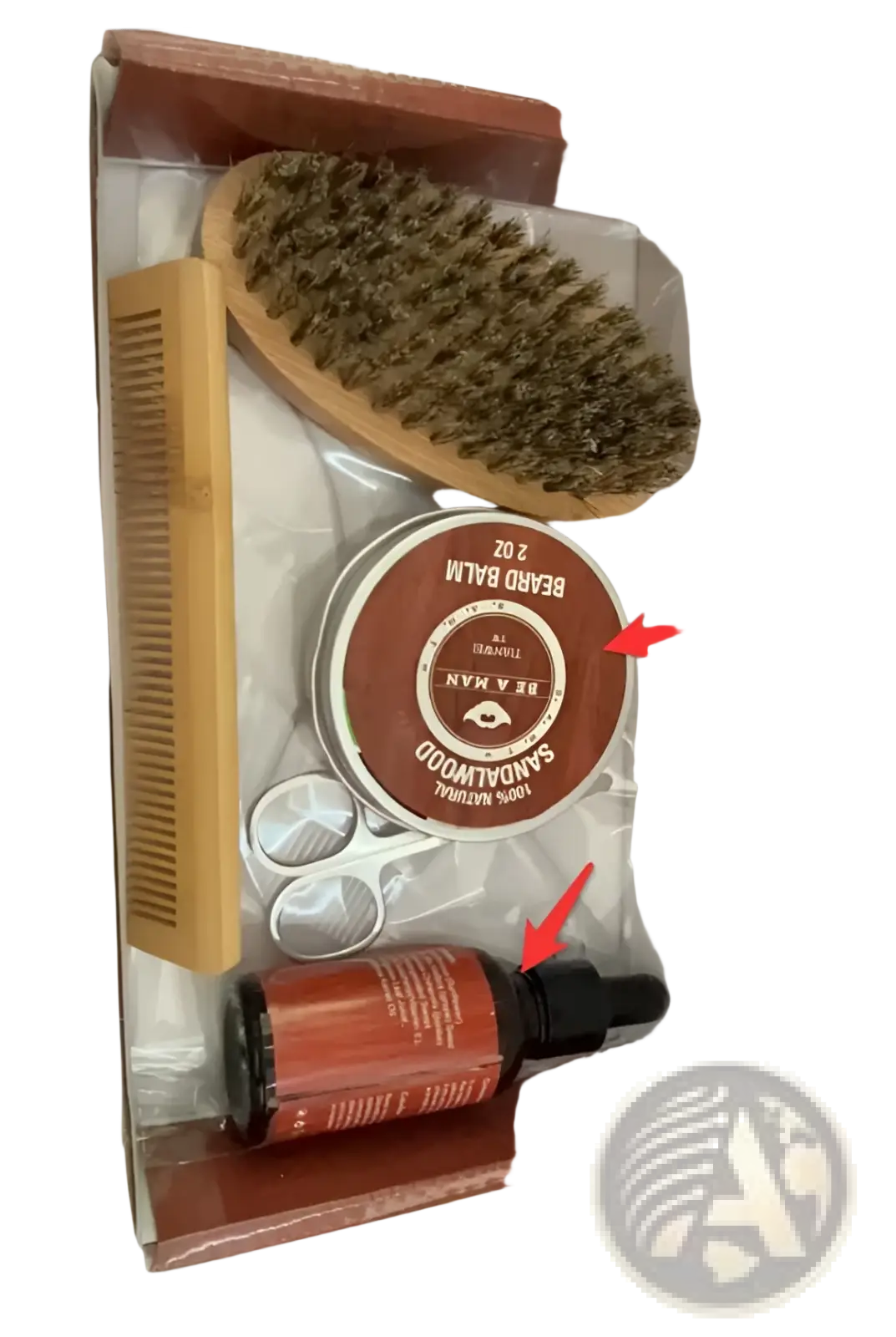 Sandalwood Beard Care Kit with Oil and Grooming Tools