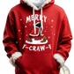 Santa Holiday Faux Fur Trim Christmas Hoodie with Pockets