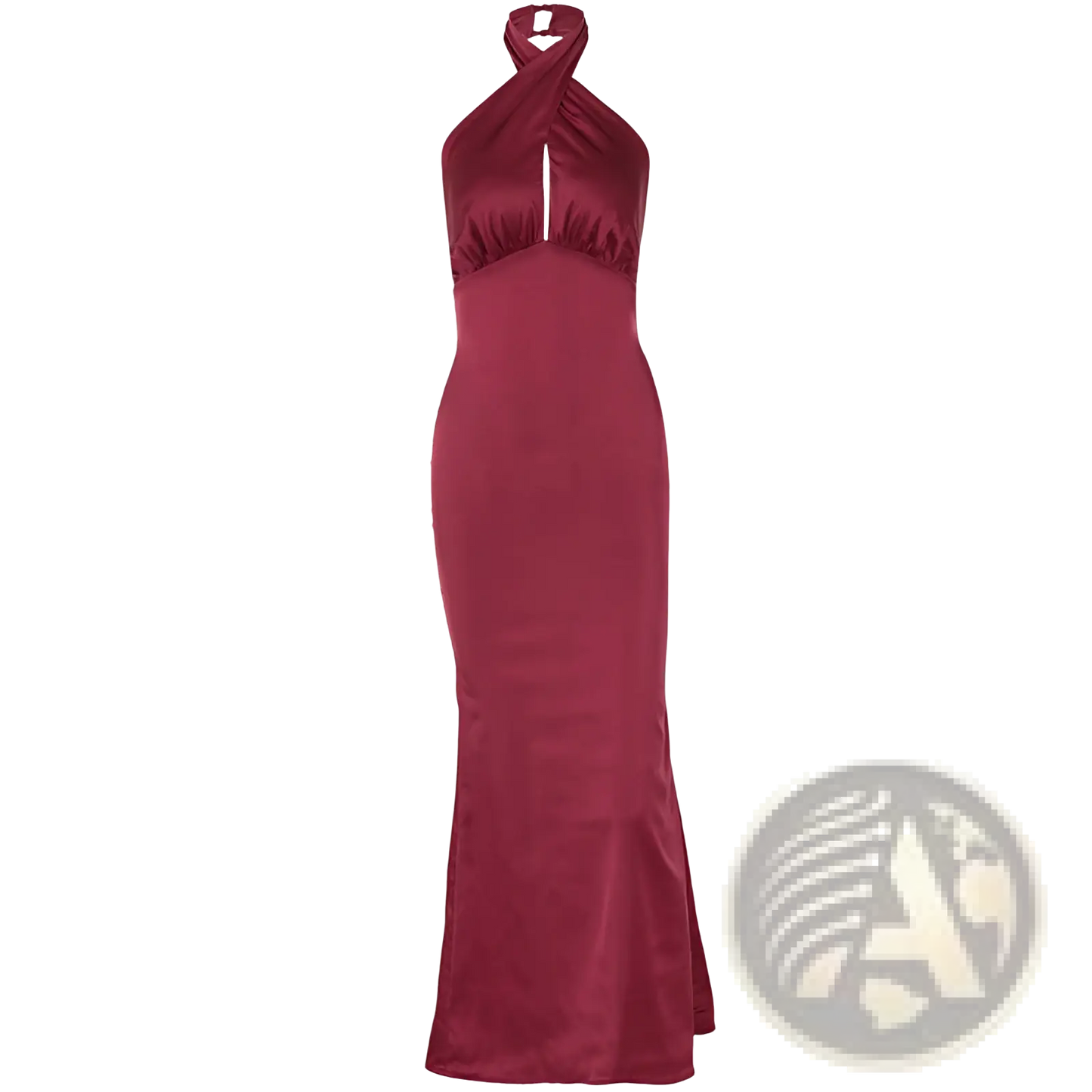 Satin Halter Neck Backless Maxi Dress