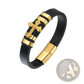 Scorpion Leather Bracelet with Gold Magnetic Clasp