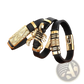 Scorpion Leather Bracelet with Gold Magnetic Clasp