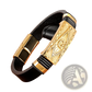 Scorpion Leather Bracelet with Gold Magnetic Clasp
