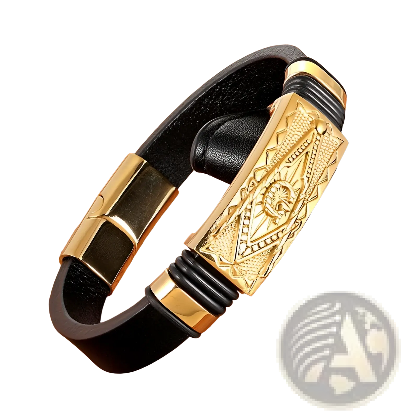 Scorpion Leather Bracelet with Gold Magnetic Clasp
