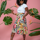 Saia Mindy Feminina Leota em Paradise Pop Multi