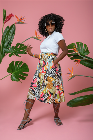 Saia Mindy Feminina Leota em Paradise Pop Multi