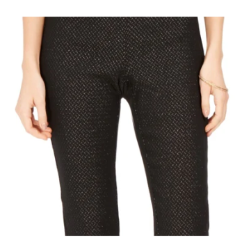 Calça feminina Charter Club Petite Pull-On Ponte-Knit preta tamanho 6 P