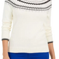 Suéter feminino Charter Club Metallic Fair Isle Family, branco, tamanho pequeno