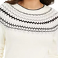 Suéter feminino Charter Club Metallic Fair Isle Family, branco, tamanho pequeno