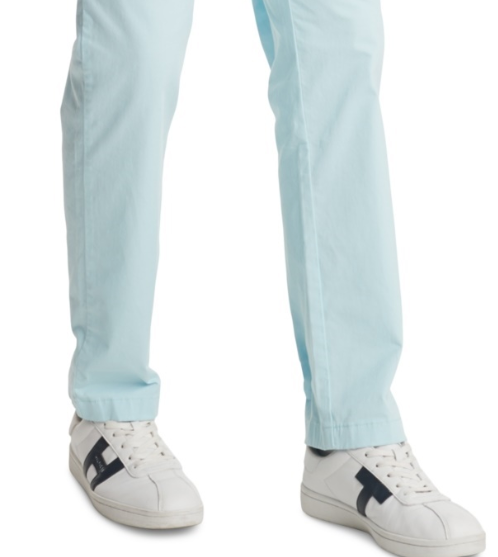 Calça Chino Tommy Hilfiger Masculina Th Flex Stretch Custom Fit Azul Tamanho 40L x 30G