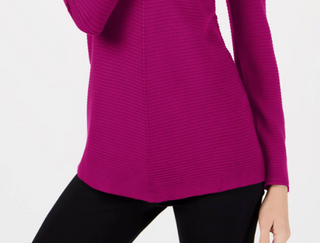 Suéter Alfani Feminino com Detalhe de Botão e Canelado Rosa Tamanho X-G