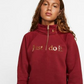 Blusa Nike Sportswear Shine Fleece Plus Size Feminina com Zíper 1/2 Vermelho Brilhante Tamanho 2 Extra Grande