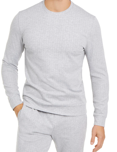 Suéter Alfani Masculino Gola Redonda Leve Mescla Cinza Tamanho P