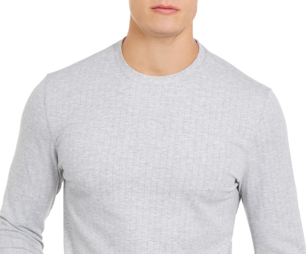 Suéter Alfani Masculino Gola Redonda Leve Mescla Cinza Tamanho P