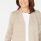 Karen Scott Cardigan feminino com frente aberta, bege, tamanho extragrande