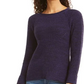 Suéter de malha mesclado feminino Style &amp; Co, roxo, pequeno, grande