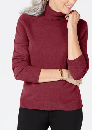 Karen Scott Suéter Plus Size Feminino Gola Alta Luxsoft Vinho Tamanho 1X