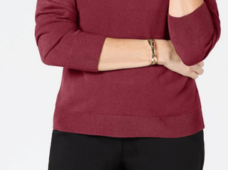 Karen Scott Suéter Plus Size Feminino Gola Alta Luxsoft Vinho Tamanho 1X