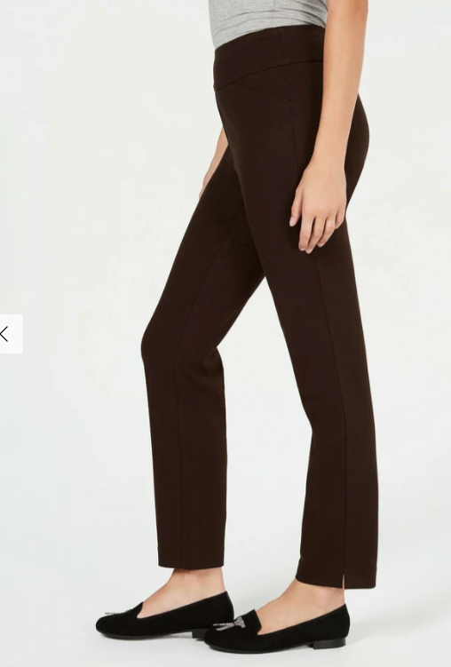 Calça feminina justa Charter Club marrom tamanho 6PS