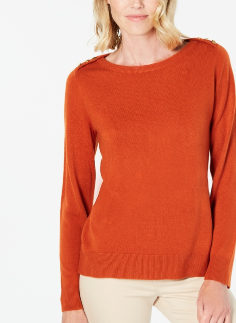 Colete Karen Scott Laranja Feminino com botões dourados nos ombros Tamanho Pequeno Médio