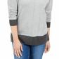 Karen Scott Suéter Feminino Erin Cotton Colorblocked Gola Simulada Cinza Tamanho Grande