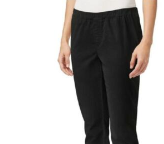 Calça feminina Karen Scott Petite Veludo Cotelê Pull-On Preta Petite X-Large