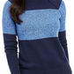 Karen Scott Suéter Feminino de Algodão com Gola Alta Colorblock Azul Tamanho Médio