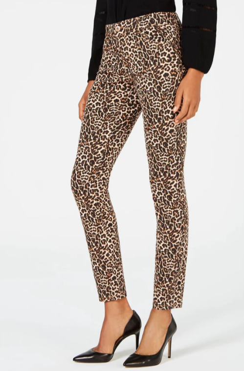 Calça jeans skinny feminina Incessential Leopard da INC International Concepts, marrom, tamanho 10