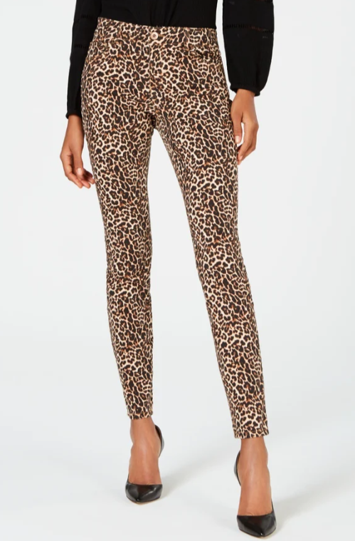 Calça jeans skinny feminina Incessential Leopard da INC International Concepts, marrom, tamanho 10