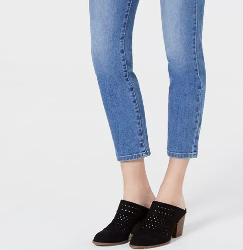 Jeans skinny com controle de barriga cropped feminino Style &amp; Co, azul, tamanho pequeno