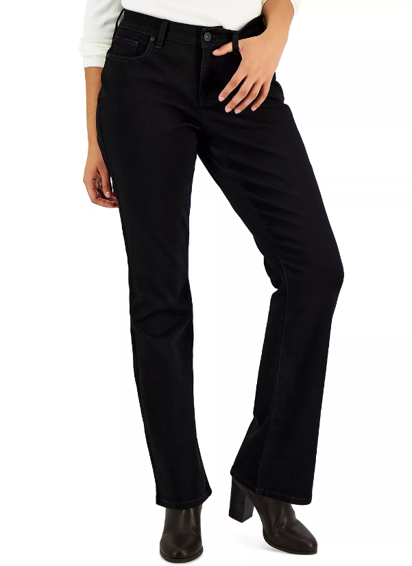Calça jeans feminina Curvy Boot-Cut Style &amp; Co, preta, tamanho 6