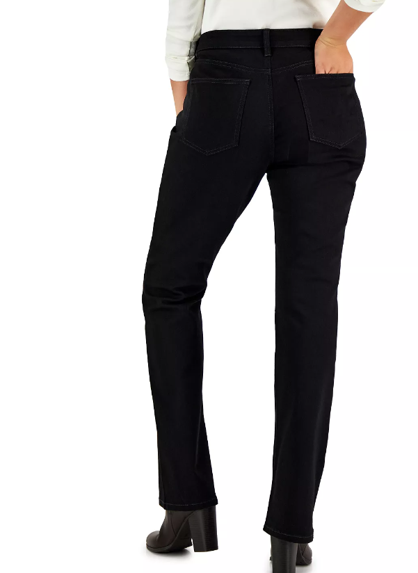 Calça jeans feminina Curvy Boot-Cut Style &amp; Co, preta, tamanho 6