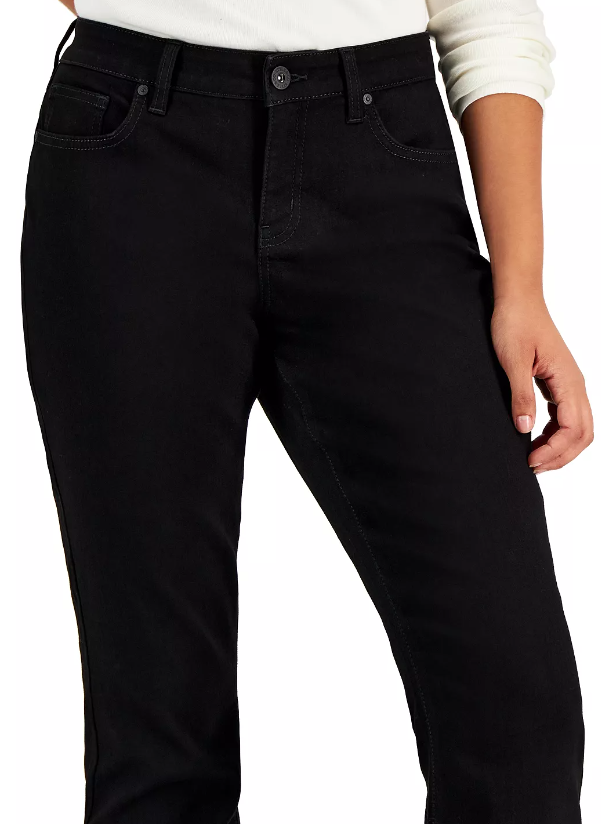 Calça jeans feminina Curvy Boot-Cut Style &amp; Co, preta, tamanho 6