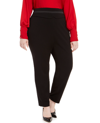 Calça de smoking feminina Calvin Klein Plus de cintura alta, preta, tamanho 16W