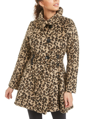Casaco Madden Girl Juniors Drama Animal Print com saia marrom tamanho médio