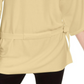 Alfani Blusa feminina amarela lisa com manga 3/4 e gola redonda, estilo peplum, para festa, pequena, grande