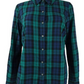 Camisa xadrez feminina Charter Club de algodão, verde, tamanho pequeno
