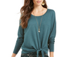 Suéter feminino com amarração frontal Style &amp; Co, verde médio, tamanho pequeno grande